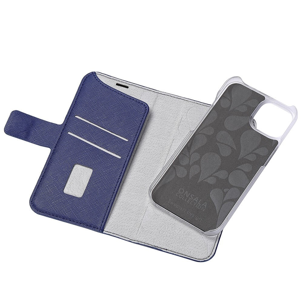 iPhone 14 / 13 GEAR Onsala Fashion Collection Wallet Case w. Magnet - Navy Blue