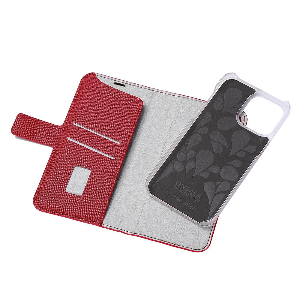 iPhone 14 Pro Max Onsala Fashion Collection Wallet Case w. Magnet - Red