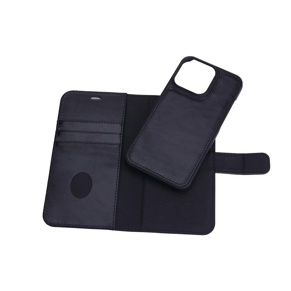 RadiCover 2-in-1 - iPhone 13 Pro - Genuine Leather Case - 86% Radiation Protection - Black