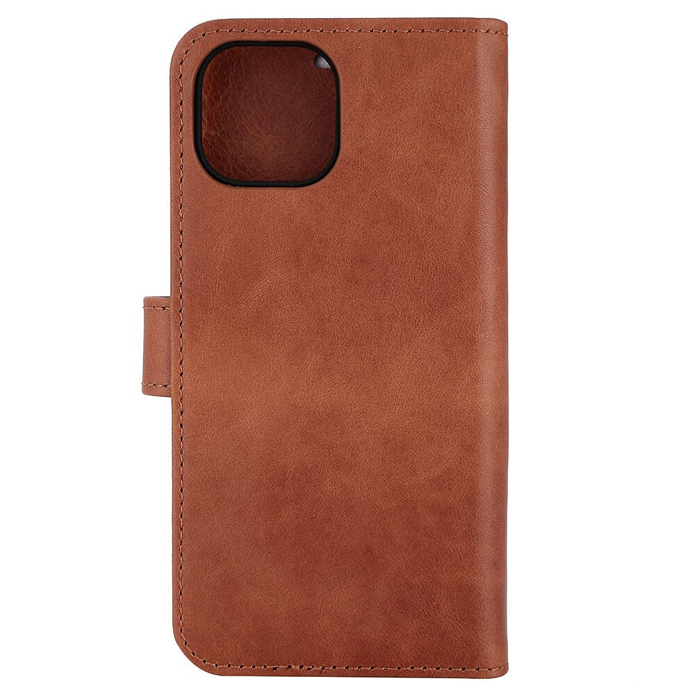 RadiCover Exclusive 2-in-1 iPhone 14 / 13 - Genuine Leather Case - 86% Radiation Protection - Brown