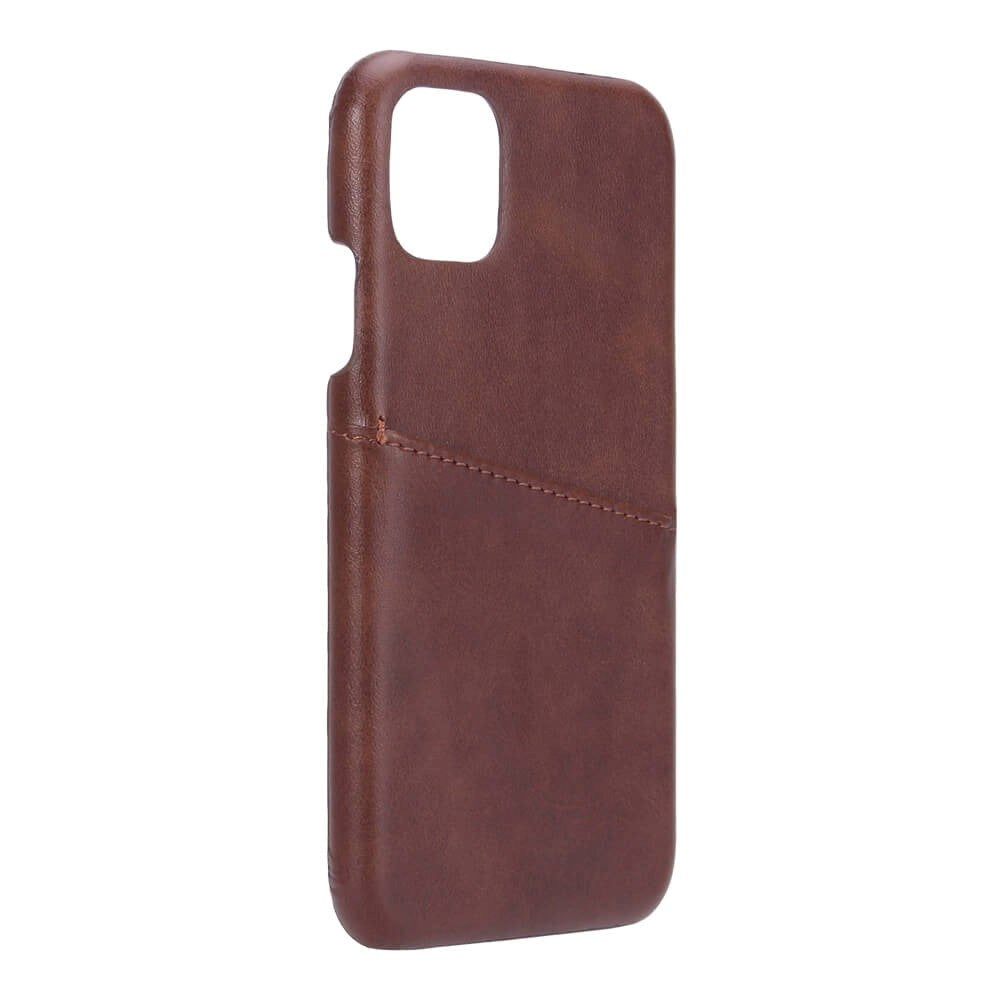 iPhone 11 Onsala Faux Leather Case with Card Pocket - Brown