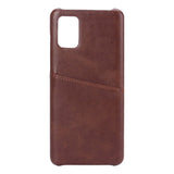 Samsung Galaxy A71 Onsala Faux Leather Case with Card Pocket - Brown