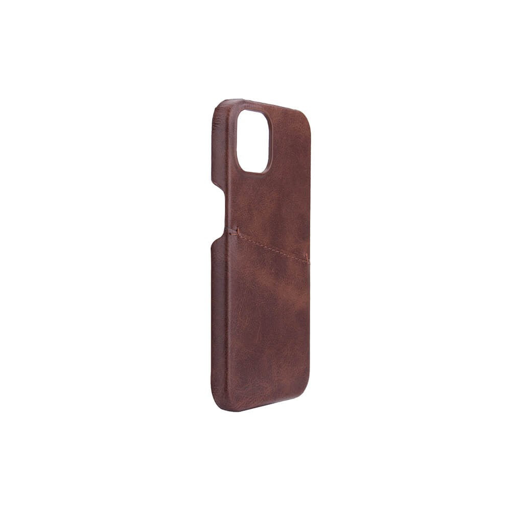 iPhone 13 GEAR Onsala Collection Leather Case w. Card pocket - Brown