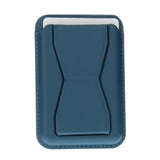 Leather Card Holder w. Standing Function - Blue