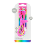 USB-C Cable 10 W from Setty - 1.2 m. - Rainbow