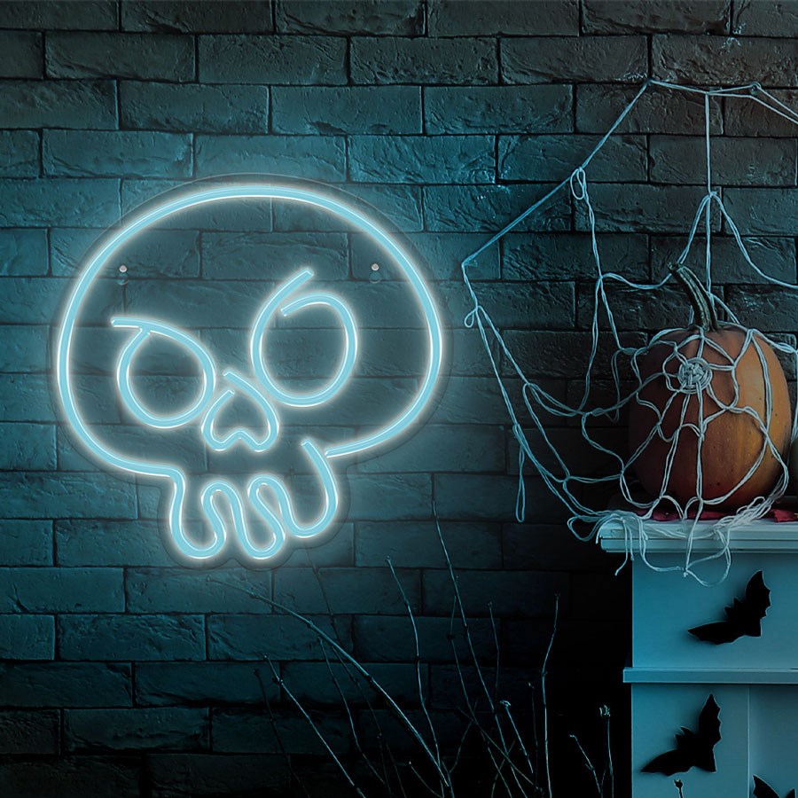 Forever Light LED Neon Sign Halloween - Blue Light with Skull