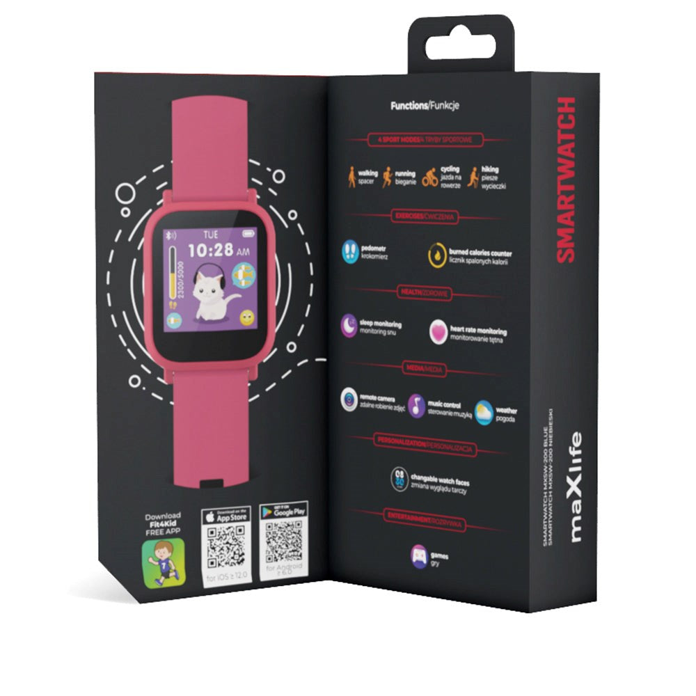 Maxlife MXSW-200 Smartwatch w. Heart Rate Monitor & Waterproof - Pink