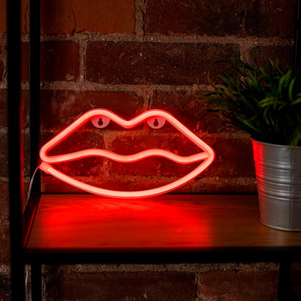 Forever Light - Lip Shaped LED Neon Sign - Red Light
