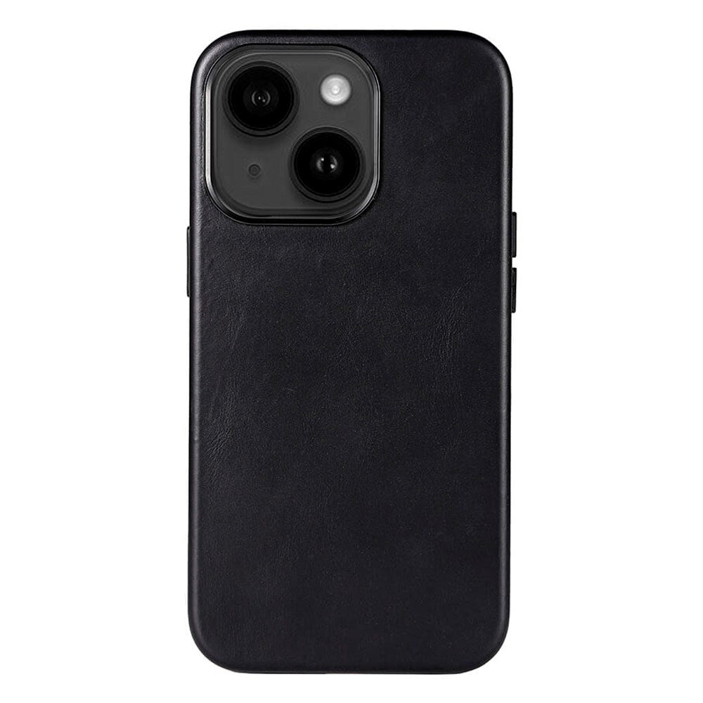 iPhone 13 GEAR Collection Magsafe Genuine Leather Back Cover - Black