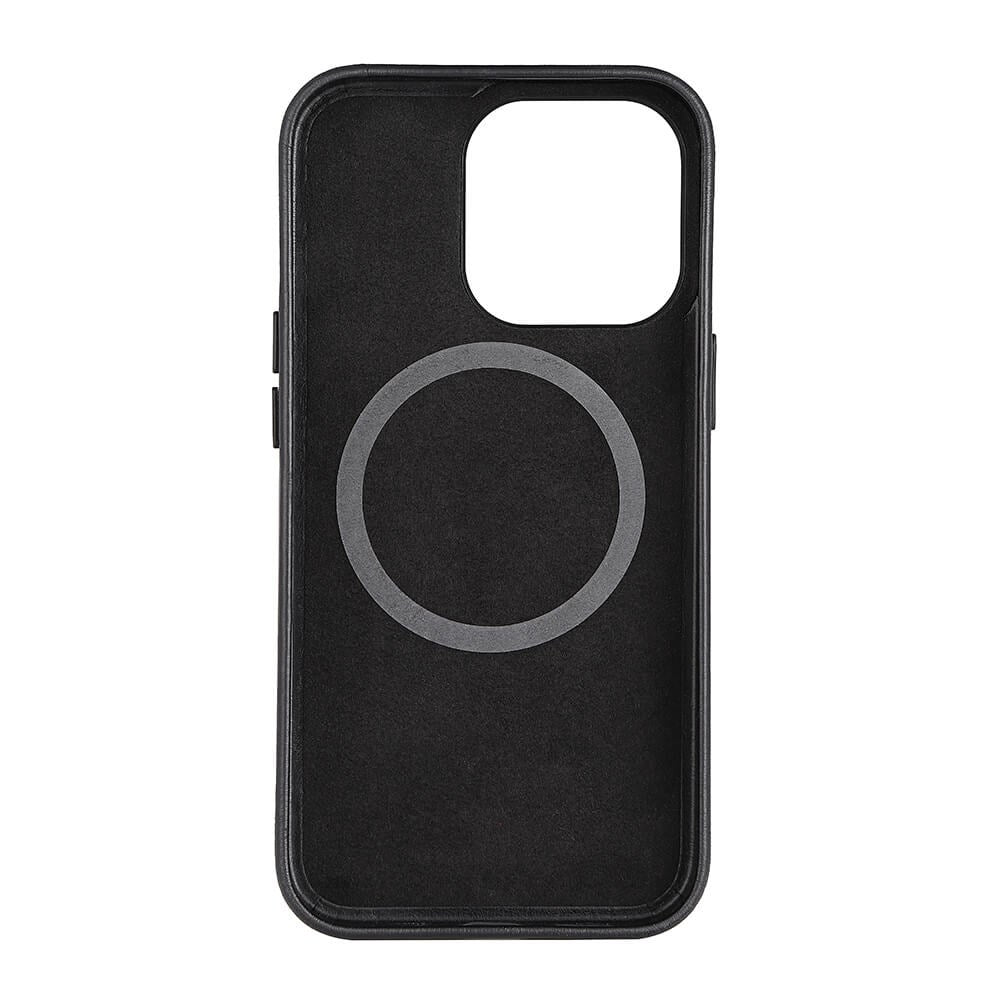 iPhone 13 GEAR Collection Magsafe Genuine Leather Back Cover - Black