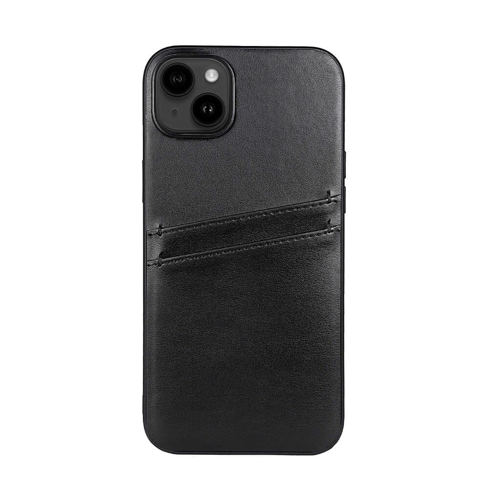 Phone 14 Plus GEAR Buffalo Vegan Leather Back Case w. Card Pockets - Black