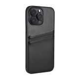 Phone 14 Pro Max GEAR Buffalo Vegan Leather Back Case w. Card Pockets - Black