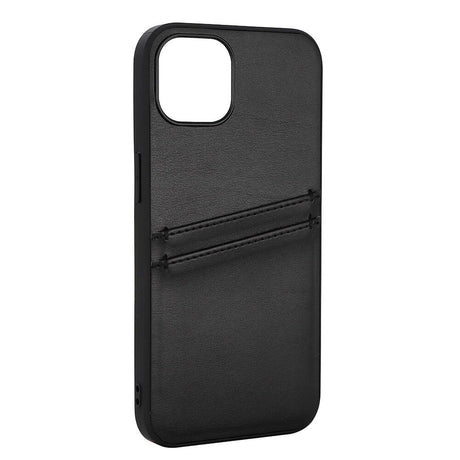 iPhone 13 Buffalo Genuine Leather Case with Card Pocket - Black