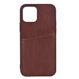 iPhone 13 Mini Buffalo Genuine Leather Case with Card Pocket - Brown