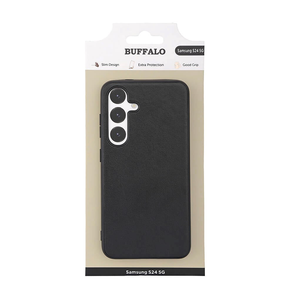 Samsung Galaxy S24 GEAR Buffalo Vegan Leather Case - Black