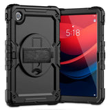 Lenovo Tab M11 Tech-Protect Solid360 Tough Case w. Protective Film, Hand Holder & Shoulder Strap - Black