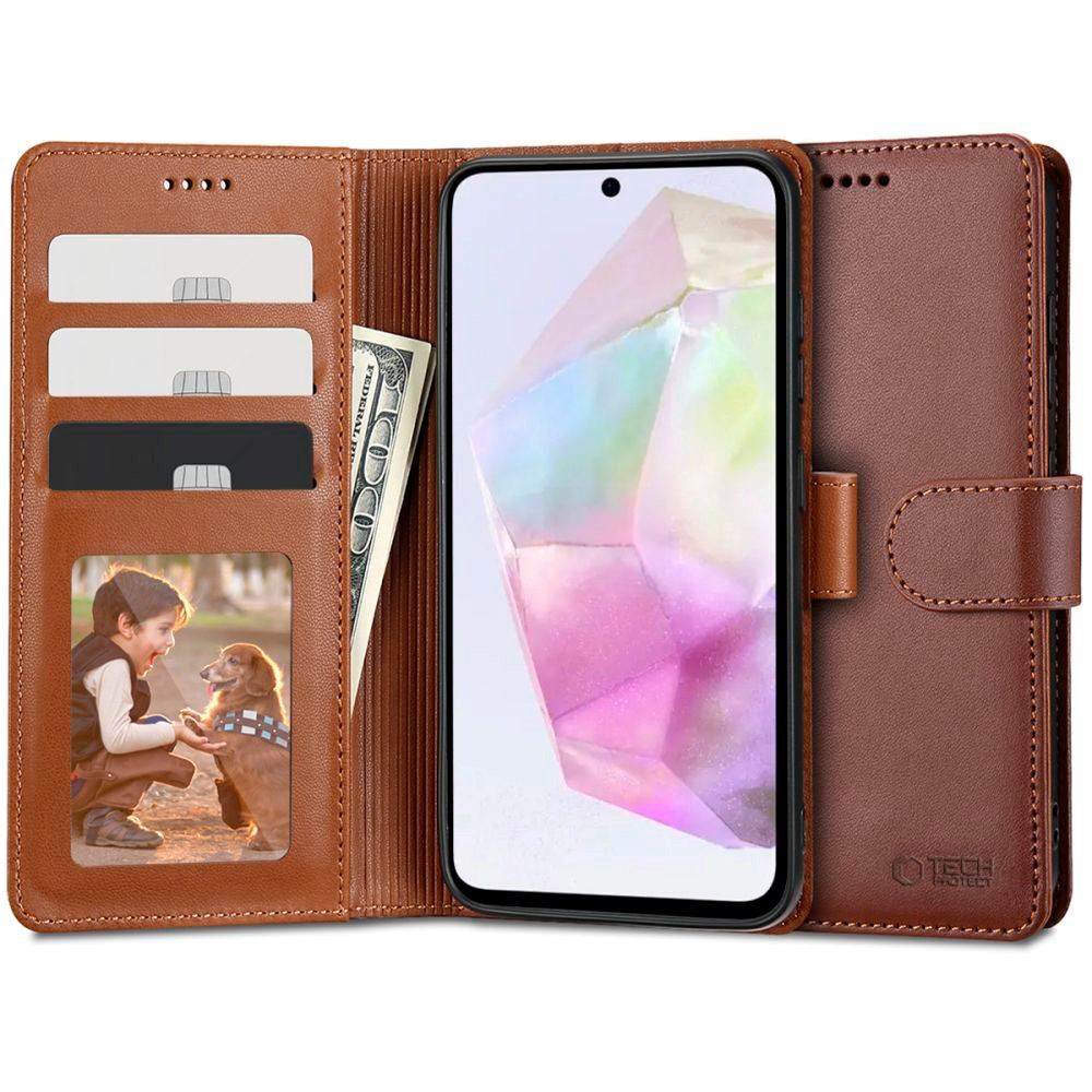 Samsung Galaxy A35 (5G) Tech-Protect Flip Case with Wallet - Brown