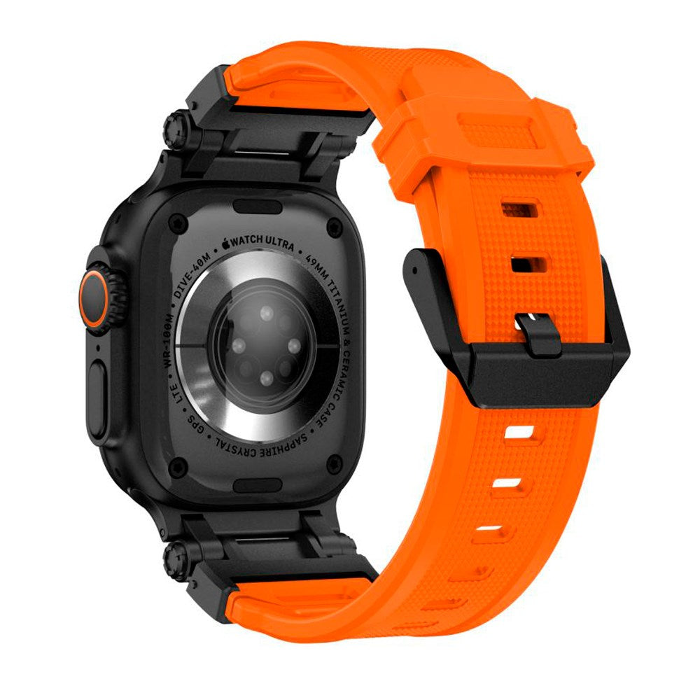 Tech-Protect Apple Watch (42/44/SE/45/46/49mm) Delta Pro Silicone Strap - Black / Orange