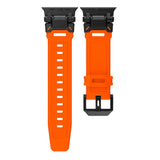 Tech-Protect Apple Watch (42/44/SE/45/46/49mm) Delta Pro Silicone Strap - Black / Orange