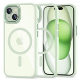 iPhone 15 Tech-Protect Magmat Case - MagSafe Compatible - Transparent / Green