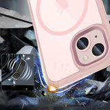 iPhone 15 Tech-Protect Magmat Case - MagSafe Compatible - Transparent / Pink