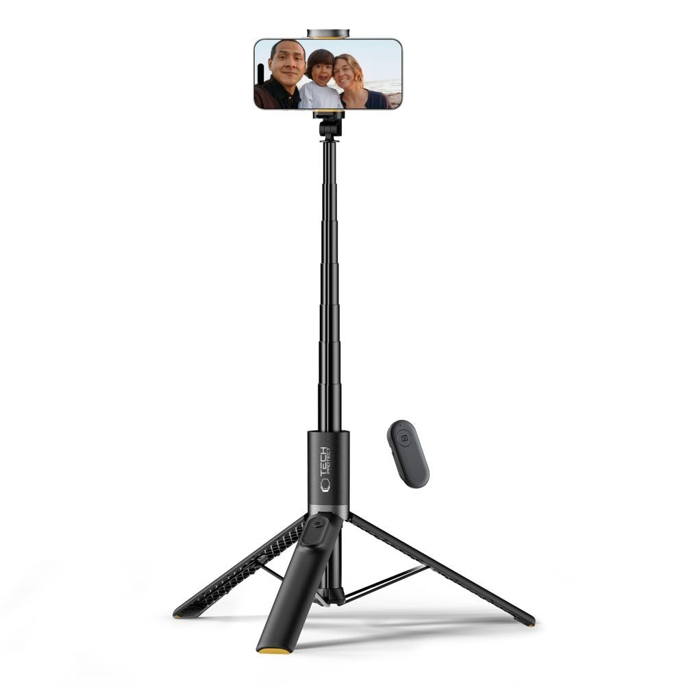 L07S Tech-Protect Selfie Stick w. Tripod & Bluetooth - Black