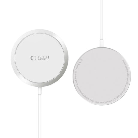 Tech-Protect A34 Magnetic Wireless Charger 15W - MagSafe Compatible - White