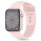 Apple Watch (42/44/SE/45/46/49mm) Tech-Protect Silicone Watch Band - Light Pink