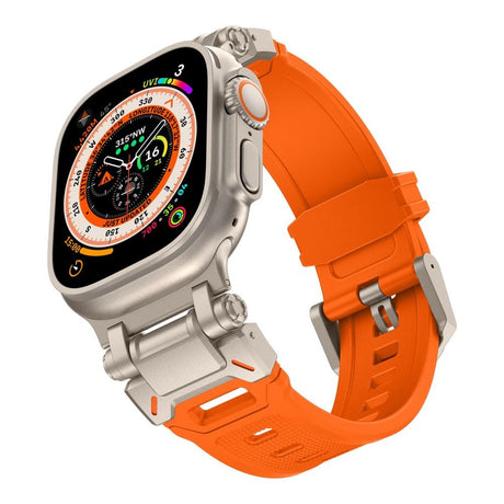 Tech-Protect Apple Watch (42/44/SE/45/46/49mm) Delta Pro Silicone Strap - Orange / Titanium