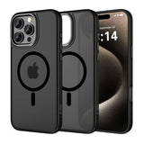 iPhone 16 Pro Tech-Protect MagEdge Hybrid Case with Camera Protection - MagSafe Compatible - Transparent / Matte Black