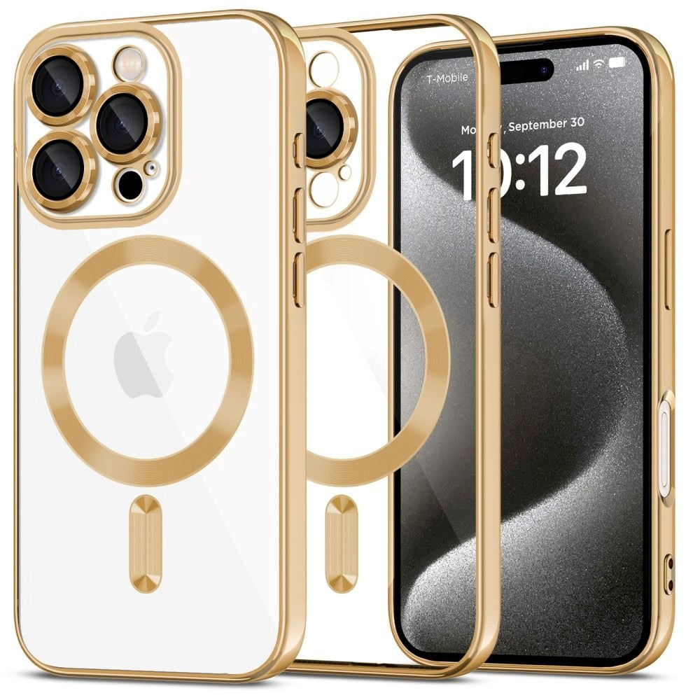 iPhone 16 Pro Tech-Protect Magflex Case - MagSafe Compatible - Transparent / Gold