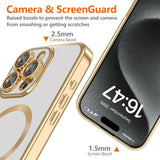 iPhone 16 Pro Max Tech-Protect Magmat Case - MagSafe Compatible - Transparent / Gold