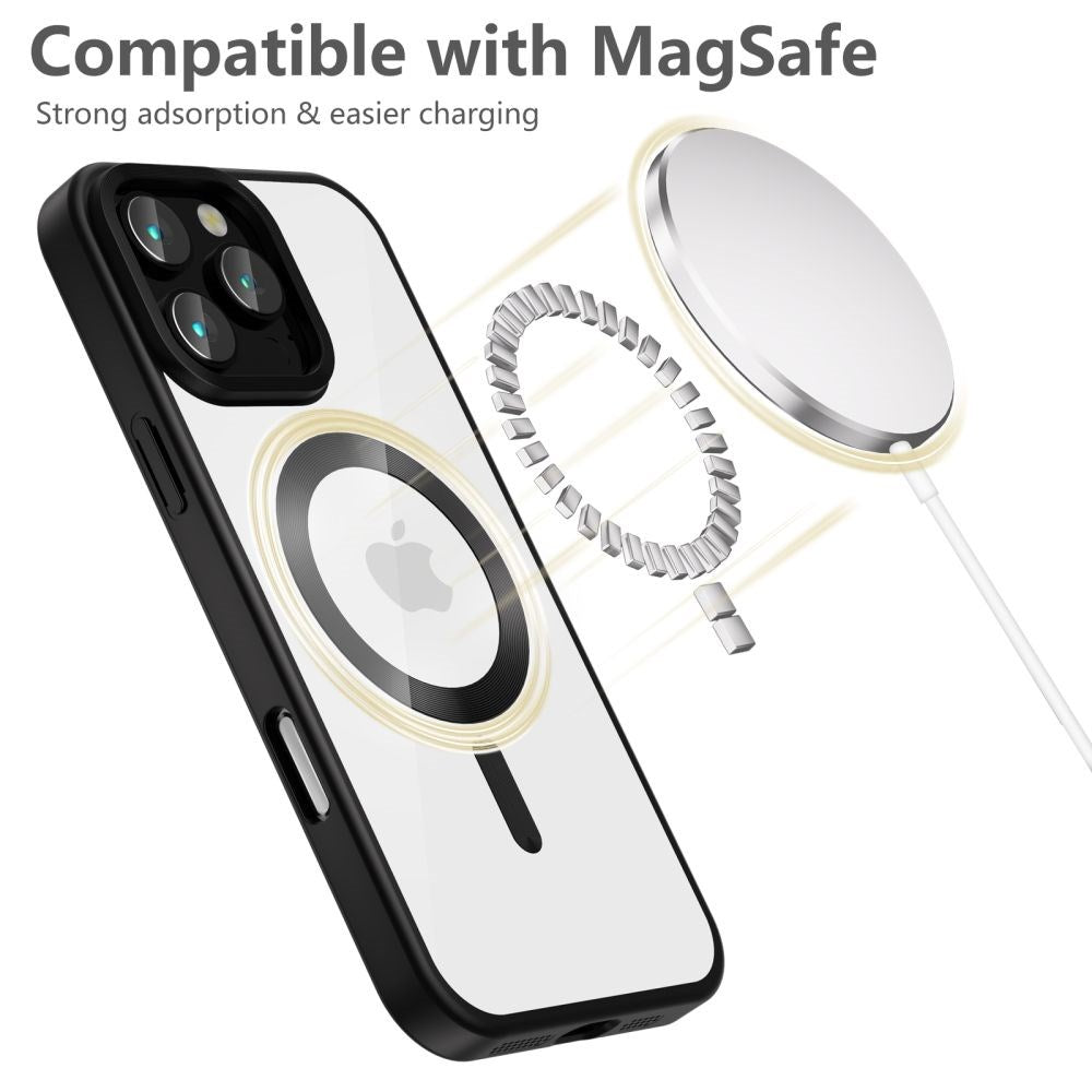 iPhone 16 Pro Tech-Protect Magflex Case - MagSafe Compatible - Transparent / Satin Black