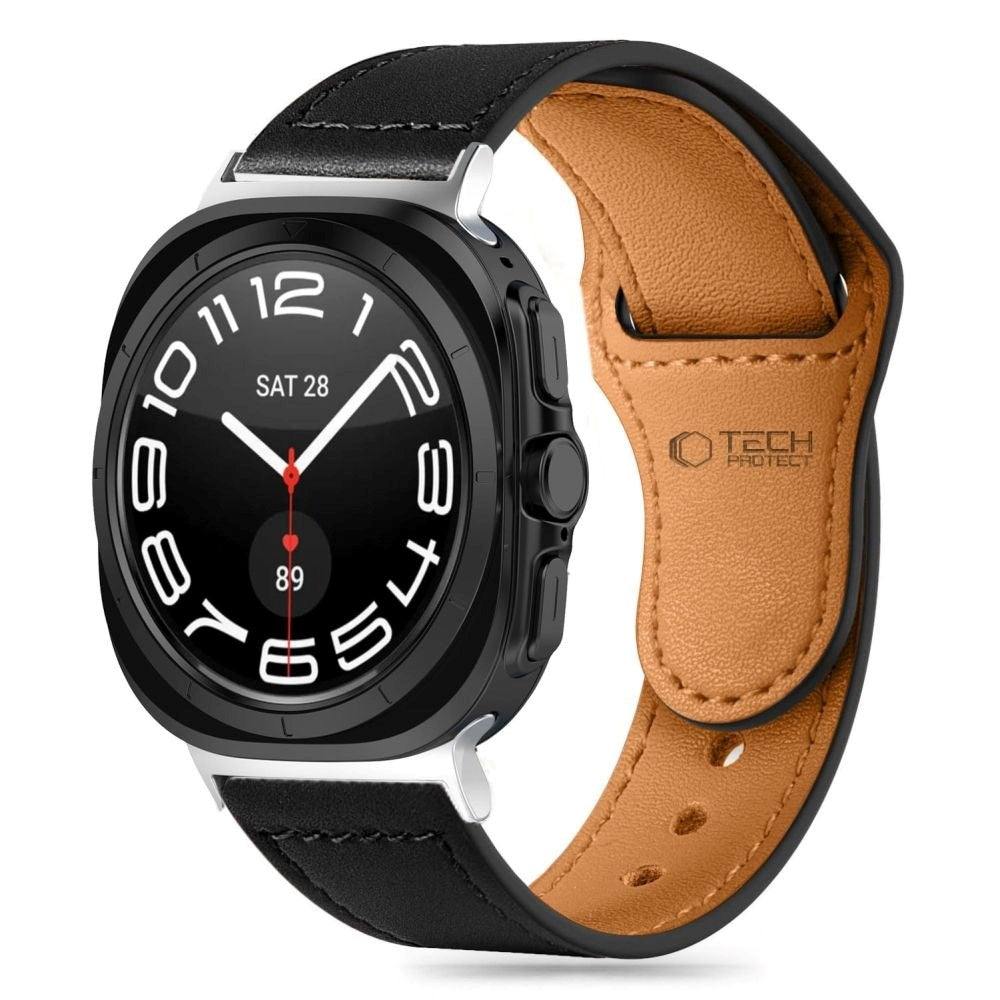 Samsung Galaxy Watch Ultra (47mm) Tech-Protect Leatherfit Genuine Leather Watch Band - Black