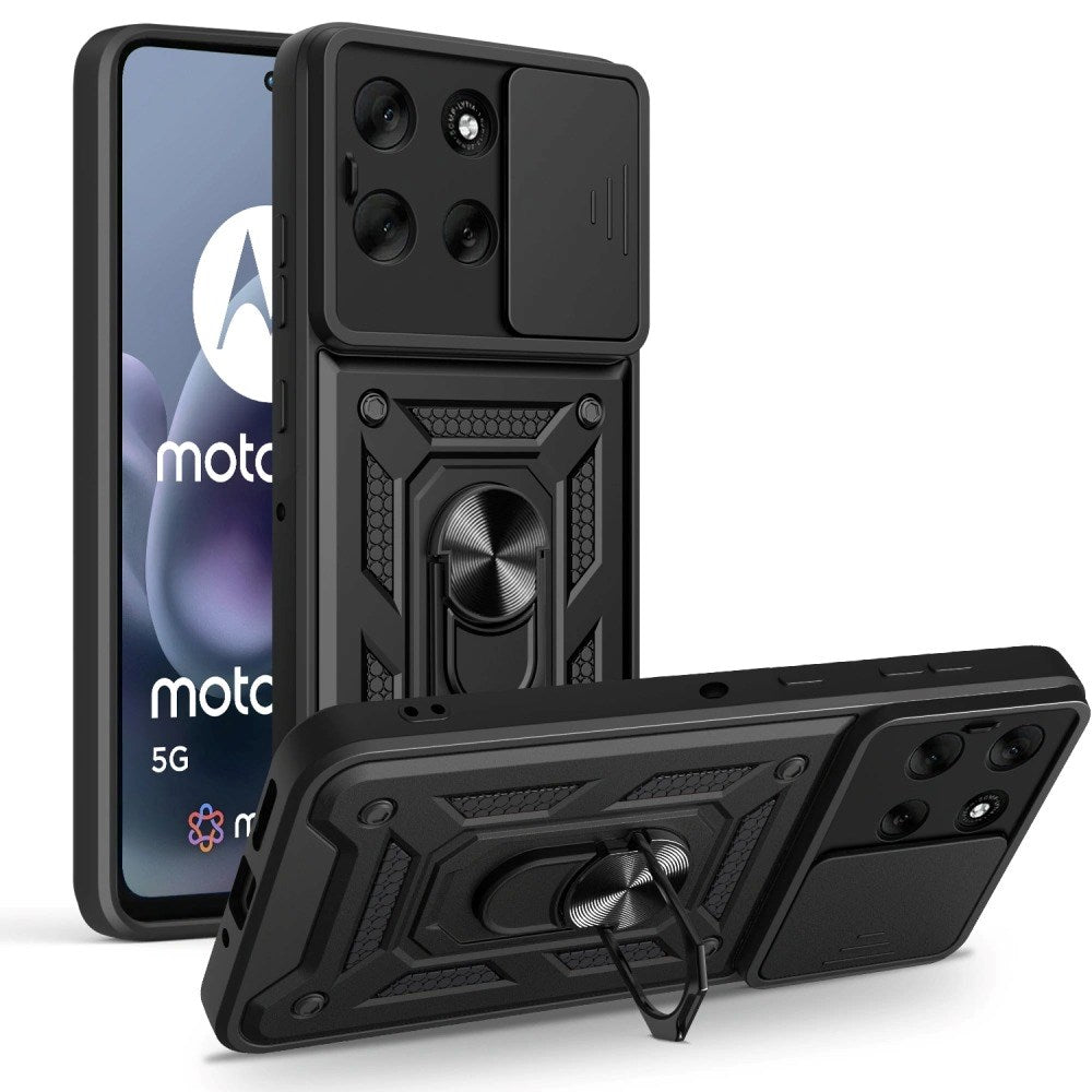Motorola Moto G86 Tech-Protect Tough Case with Magnetic Kickstand & Camslider - Black