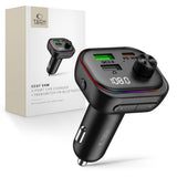 Tech-Protect Car Charger w. USB-A & USB-C / FM Bluetooth Transmitter - Black
