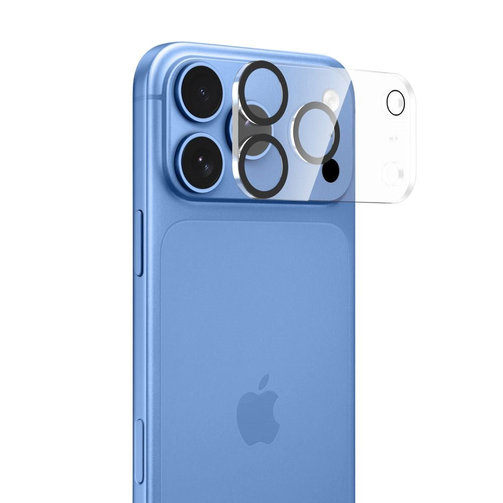 iPhone 18 Pro Tech-Protect Cam Fit+ Camera Lens Protector Glass - Transparent / Black