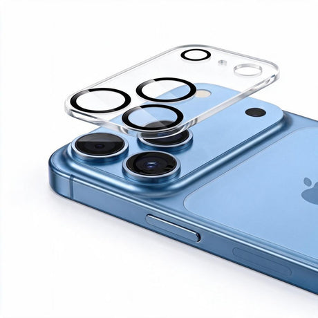 iPhone 18 Pro Max Tech-Protect Cam Fit+ Camera Lens Protector Glass - Transparent / Black