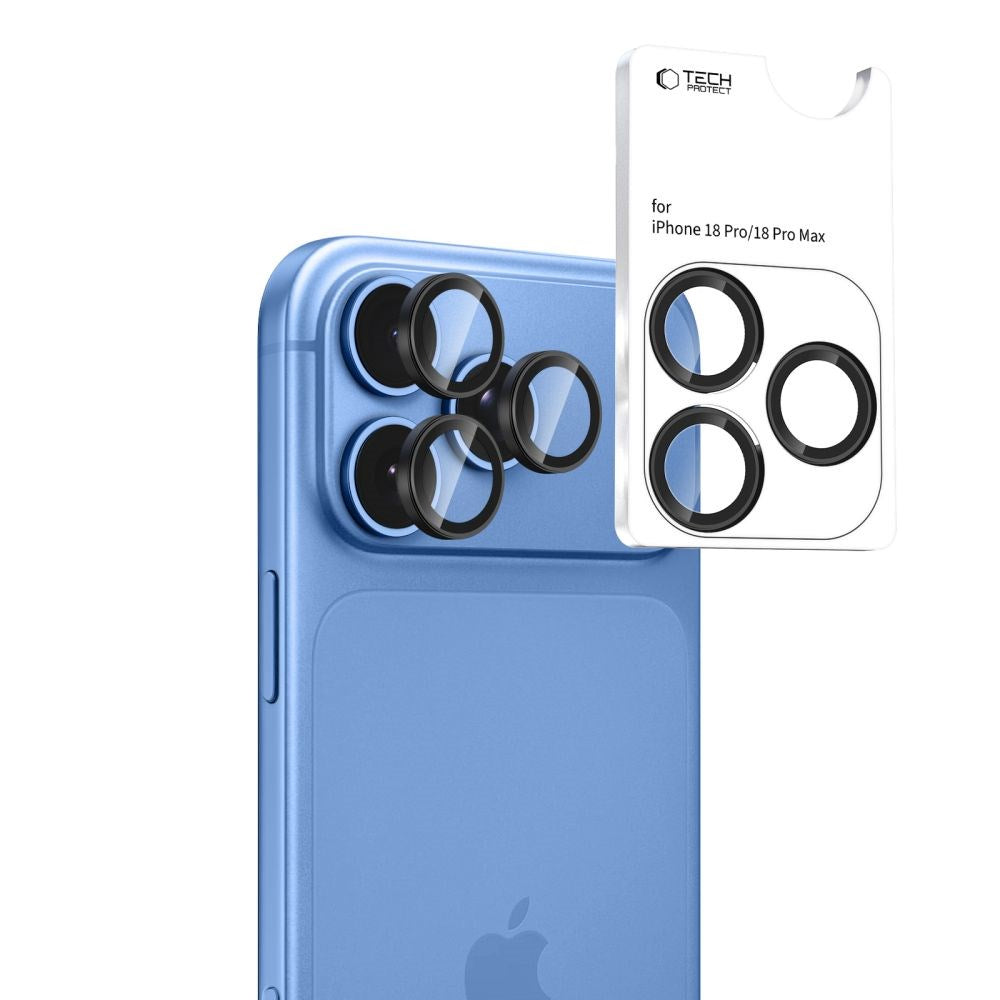 iPhone 18 Pro / 18 Pro Max Tech-Protect Camring Fit+ Camera Lens Protector - Black