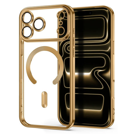 iPhone 18 Pro Max / 17 Pro Max Tech-Protect MagFlex Case - MagSafe Compatible - Transparent / Gold