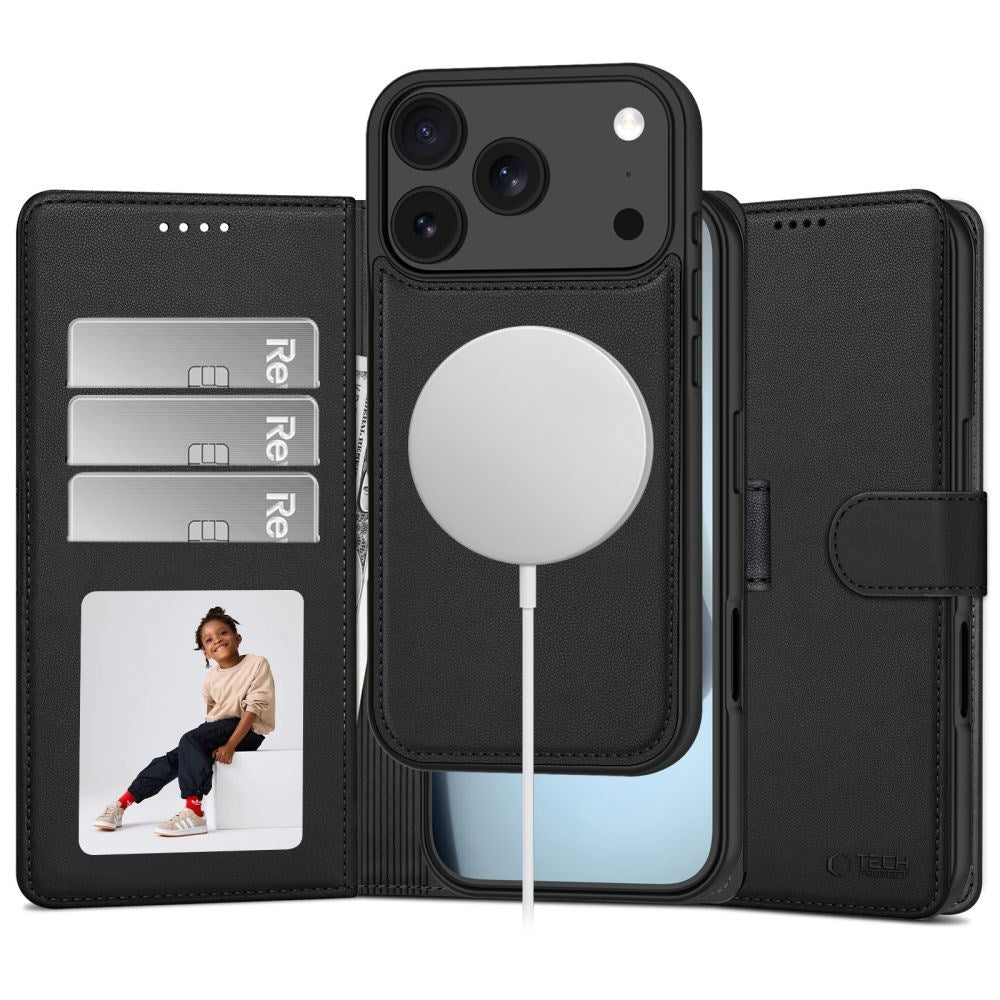 iPhone 18 Pro / 17 Pro Tech-Protect Wallet Flip Case - MagSafe Compatible - Black