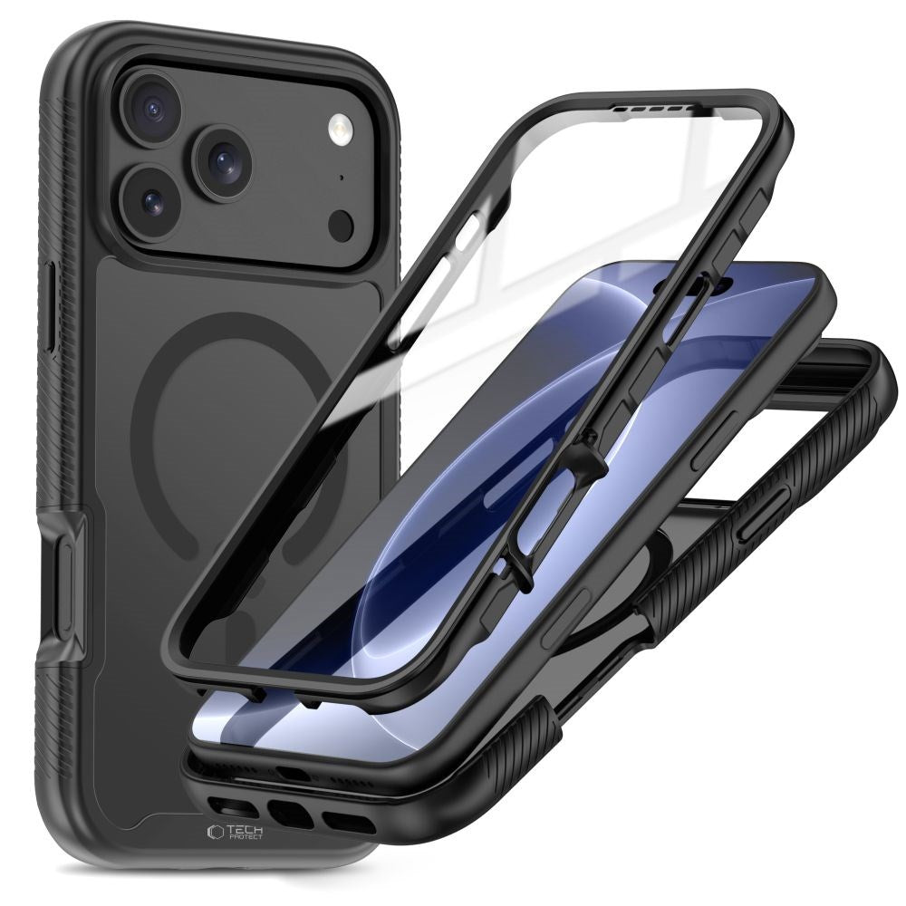 iPhone 18 Pro / 17 Pro Tech-Protect Defense Case with Screen Protector - MagSafe Compatible - Matte Black