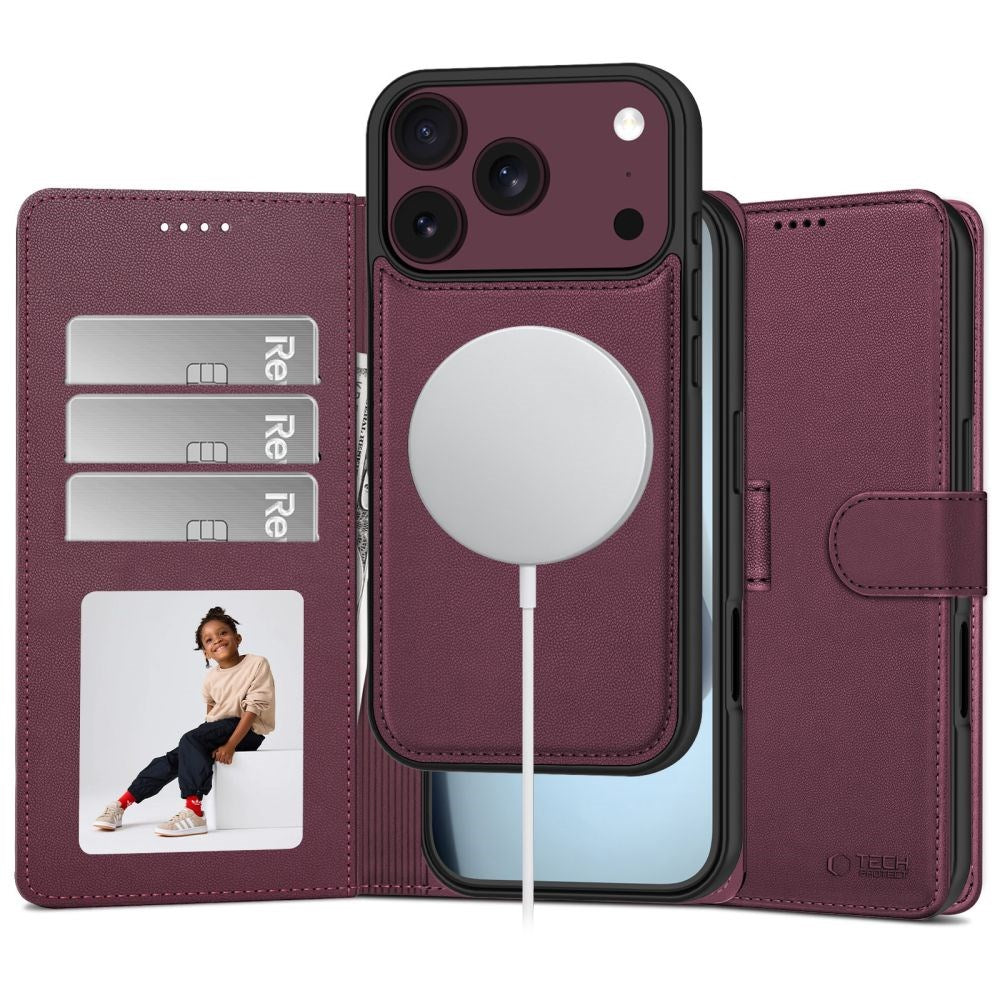 iPhone 18 Pro Max / 17 Pro Max Tech-Protect Wallet Flip Case - MagSafe Compatible - Red