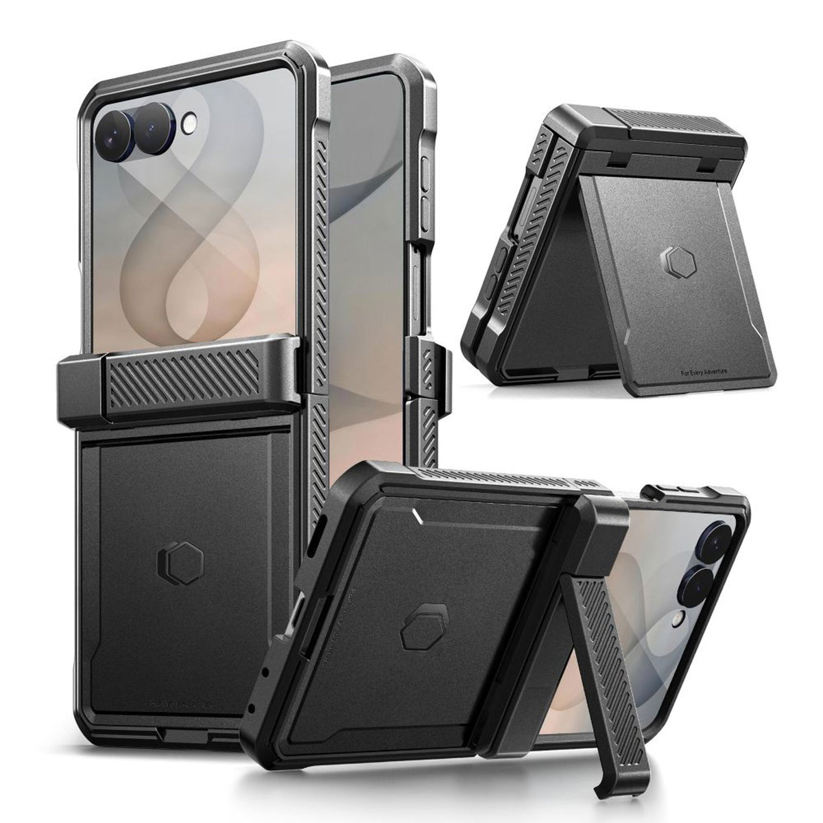 Samsung Galaxy Z Flip8 Tech-Protect Kevlar Pro Case - Black