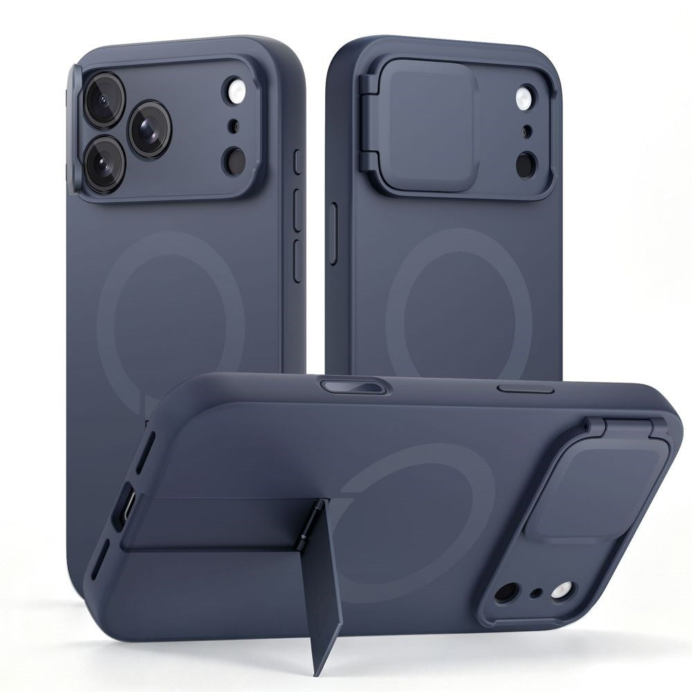 iPhone 18 Pro Max / 17 Pro Max Tech-Protect Kevlar Aura Case w. Stand Function and Cam Slider - MagSafe Compatible - Blue