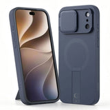 iPhone 18 Pro Max / 17 Pro Max Tech-Protect Kevlar Aura Case w. Stand Function and Cam Slider - MagSafe Compatible - Blue