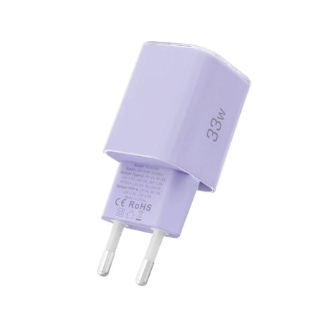 Tech-Protect 33W Wall Charger with 1x USB-A & 1x USB-C - Purple
