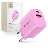 Tech-Protect NCA30 Wall Charger with 30W - 1 x USB-A & 1 x USB-C - Pink