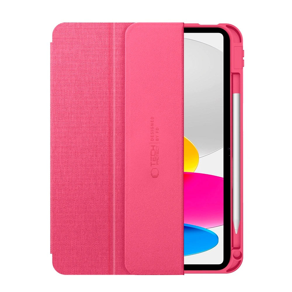 iPad 11" (2025) / 10.9" (2024 / 2022) Tech-Protect Canvas Flip Case with Pen Holder - Pink