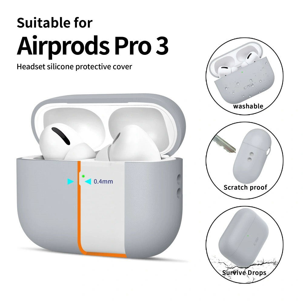Apple AirPods Pro (3. Gen) Tech-Protect Silicone Case with Strap - Grey